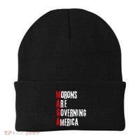 Funny Cool Morons Are Governing America Beanie thumb 0