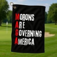 Funny Cool Morons Are Governing America Golf Towel thumb 1