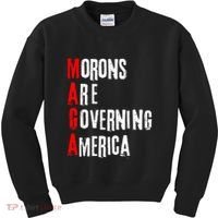 Funny Cool Morons Are Governing America Kids Sweatshirt thumb 0