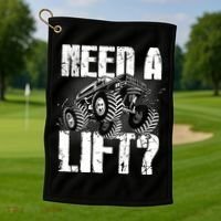 Funny Cool Monster Truck Need A Lift Golf Towel thumb 1