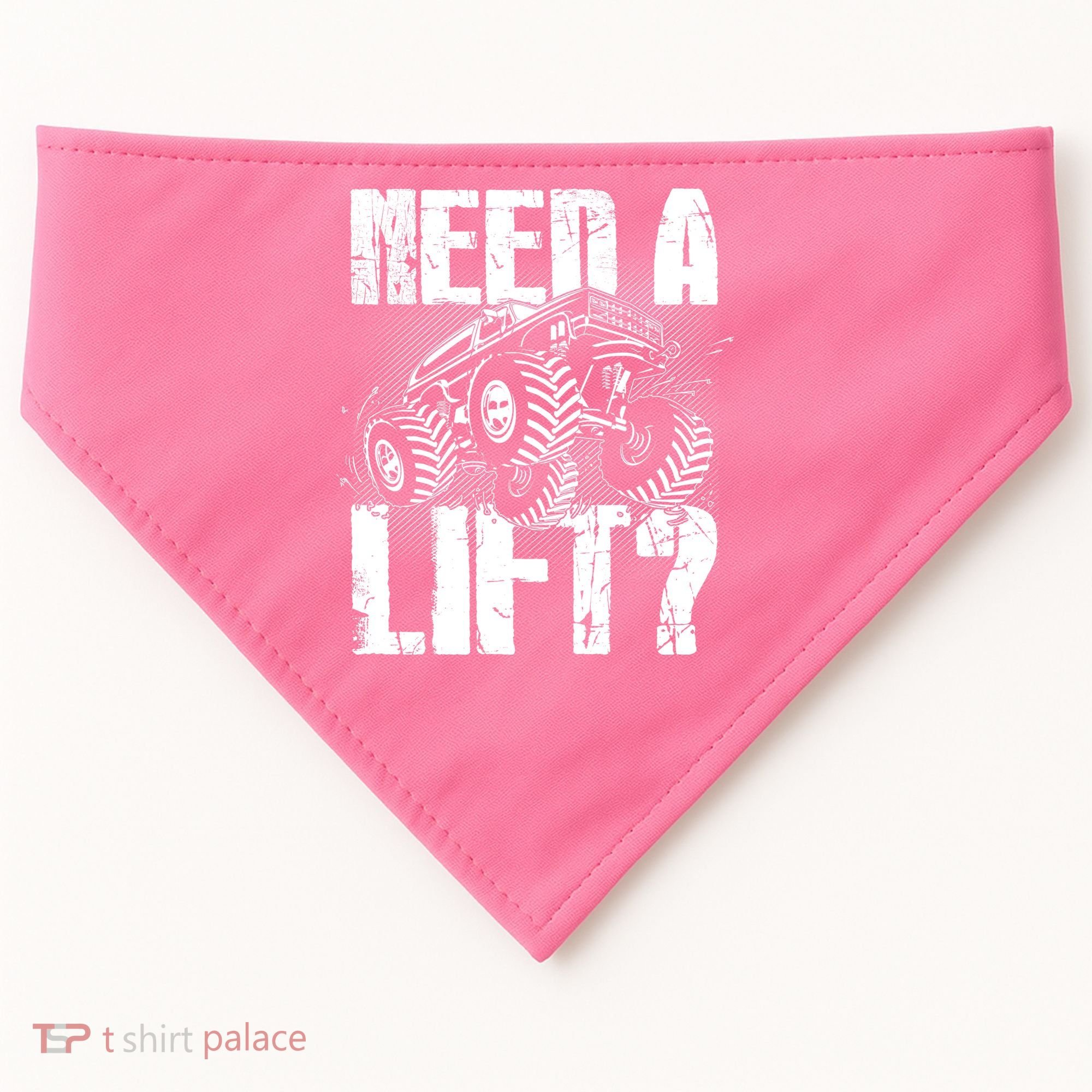 Funny Cool Monster Truck Need A Lift USA-Made Doggie Bandana
