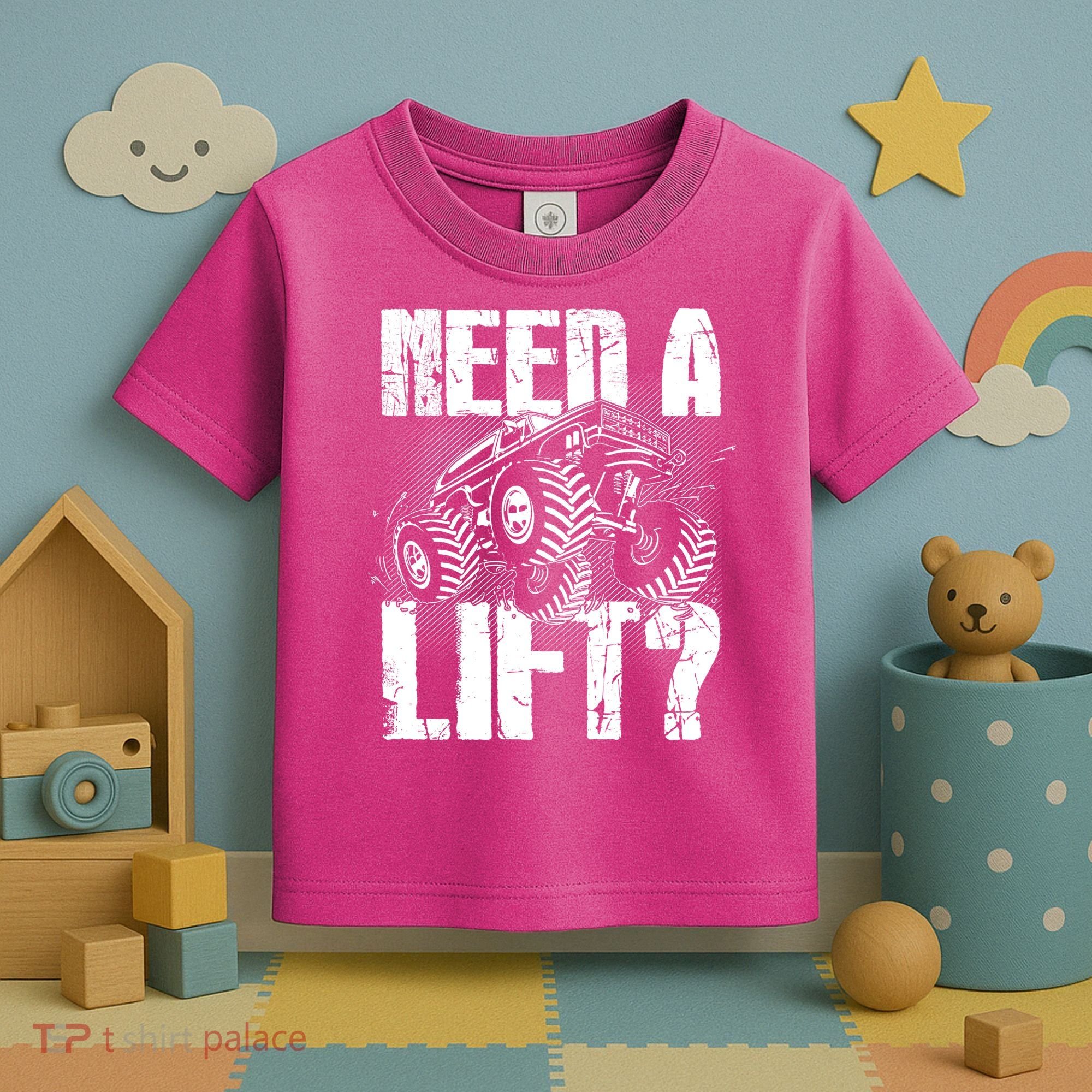 Funny Cool Monster Truck Need A Lift Toddler T-Shirt