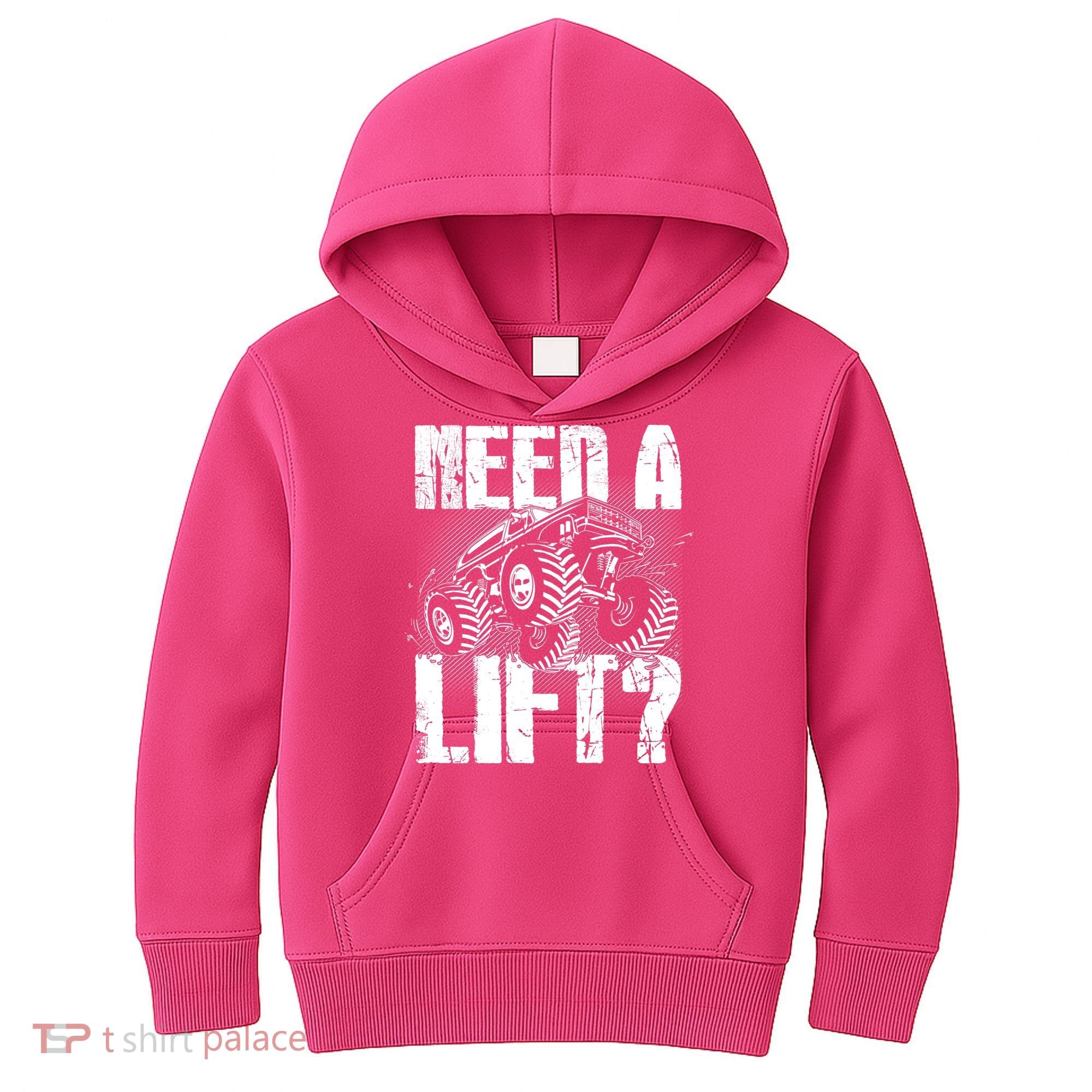 Funny Cool Monster Truck Need A Lift Kids Hoodie