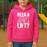 Funny Cool Monster Truck Need A Lift Kids Hoodie thumb 2