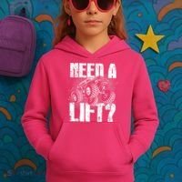 Funny Cool Monster Truck Need A Lift Kids Hoodie thumb 3