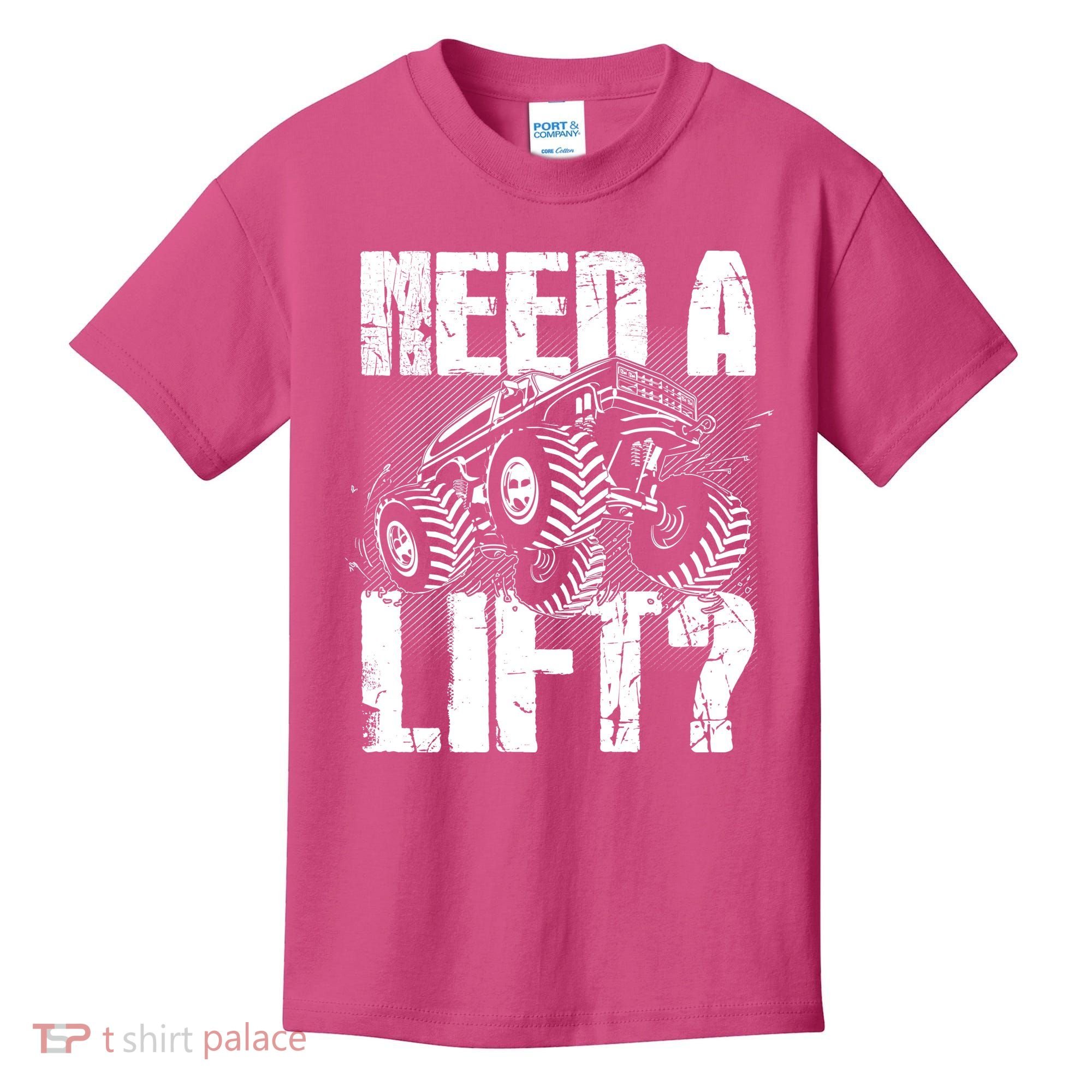 Funny Cool Monster Truck Need A Lift Kids T-Shirt