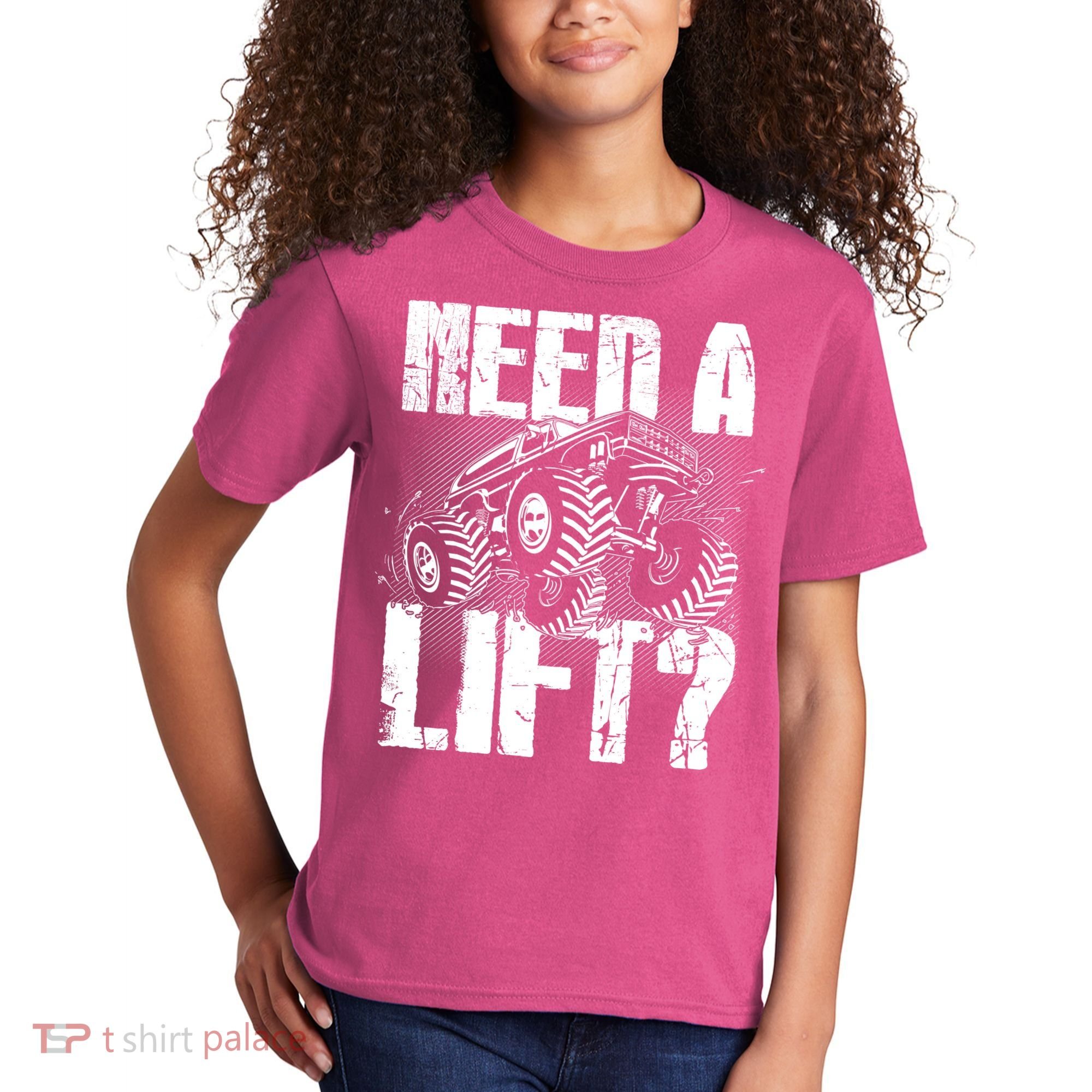 Funny Cool Monster Truck Need A Lift Kids T-Shirt