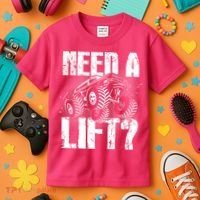 Funny Cool Monster Truck Need A Lift Kids T-Shirt thumb 3