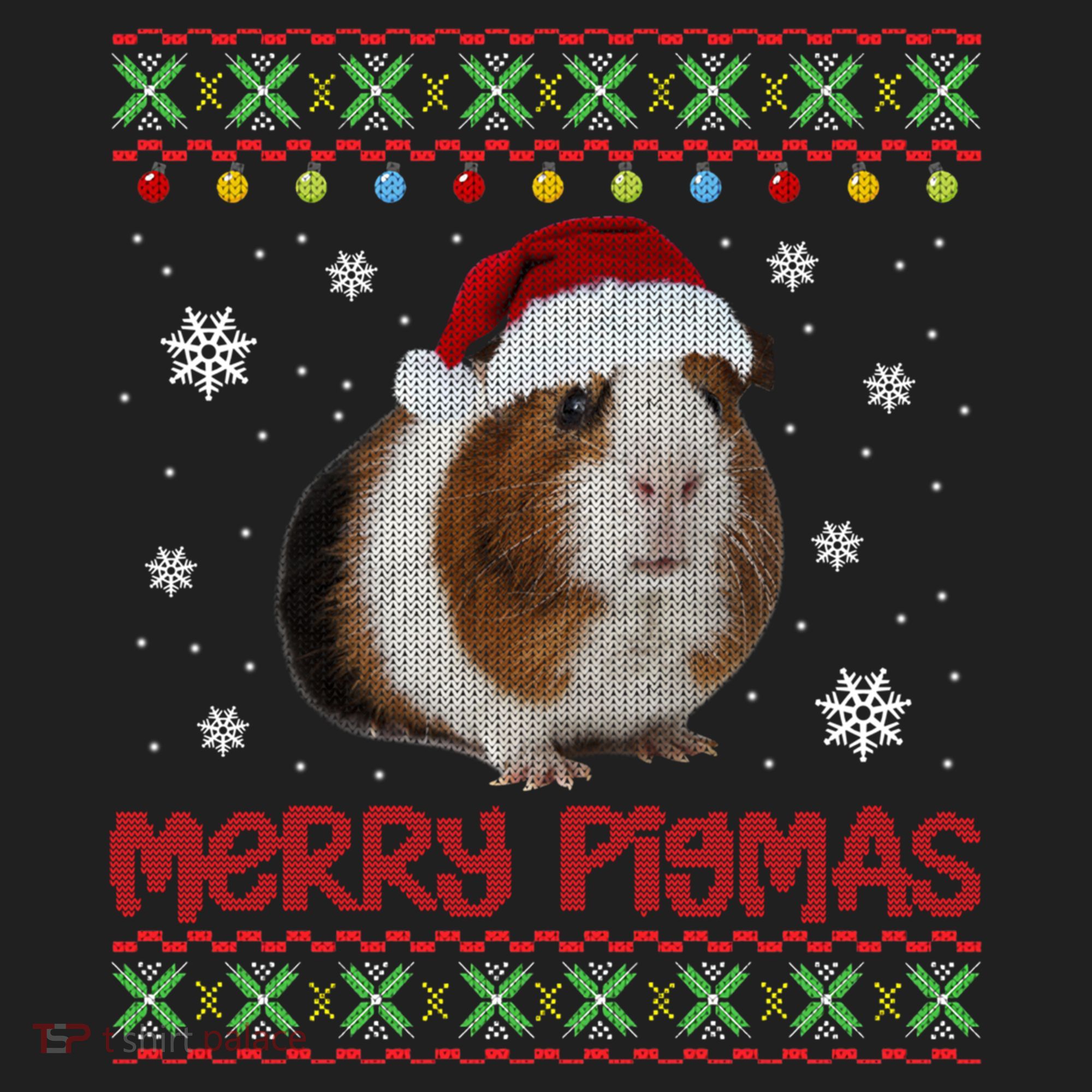 Funny Christmas Merry Pig Mas Light Matching Family Guinea Pig Beanie