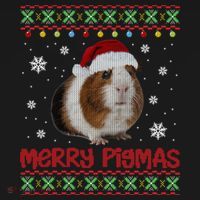 Funny Christmas Merry Pig Mas Light Matching Family Guinea Pig Women's Hoodie thumb 2