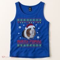Funny Christmas Merry Pig Mas Light Matching Family Guinea Pig Tank Top thumb 2