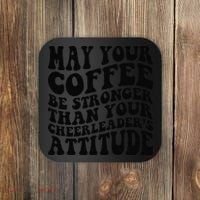 Funny Cheer Mom Coffee Saying Cheerleading Squad Mothers Day Coaster thumb 0