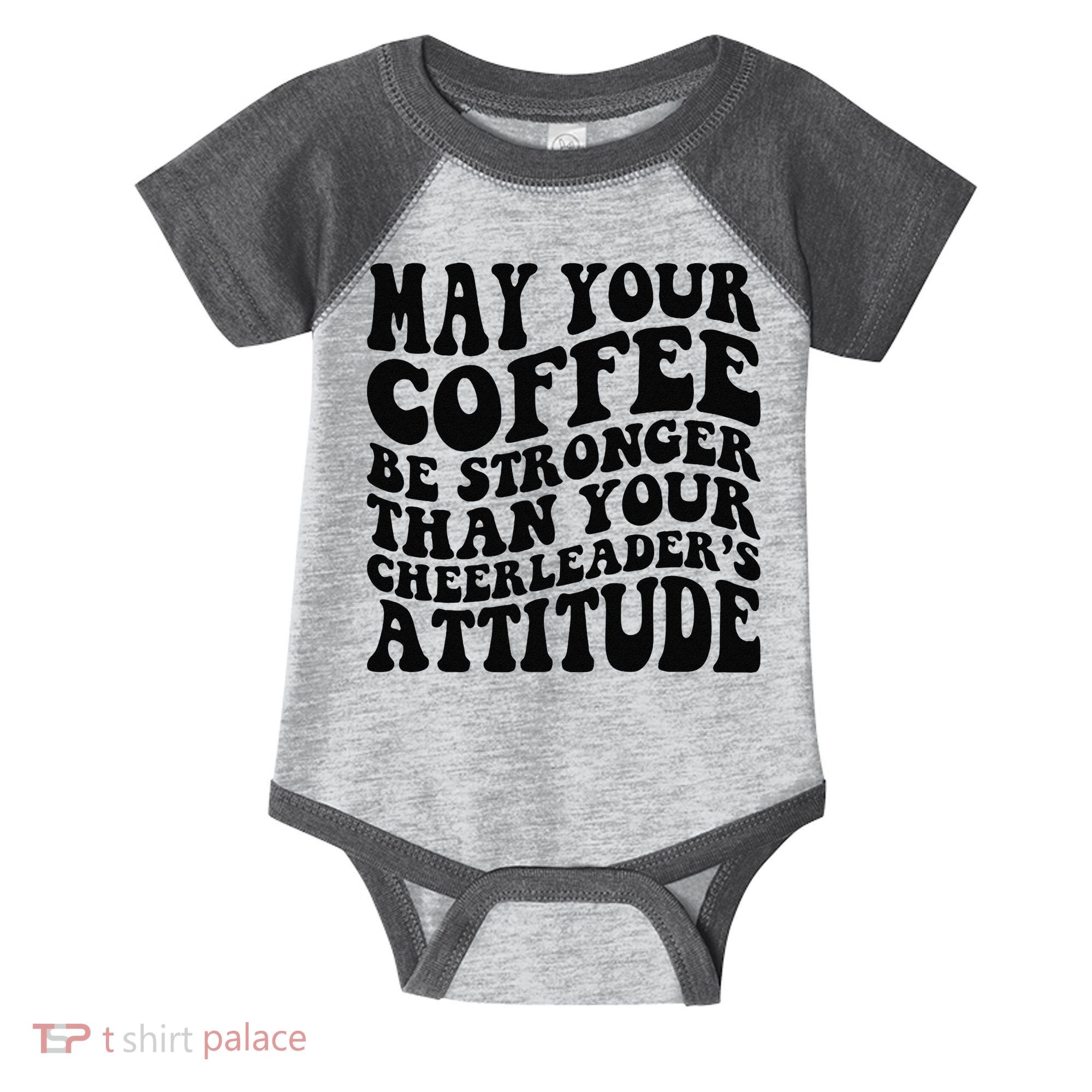 Funny Cheer Mom Coffee Saying Cheerleading Squad Mothers Day Infant Baby Jersey Bodysuit