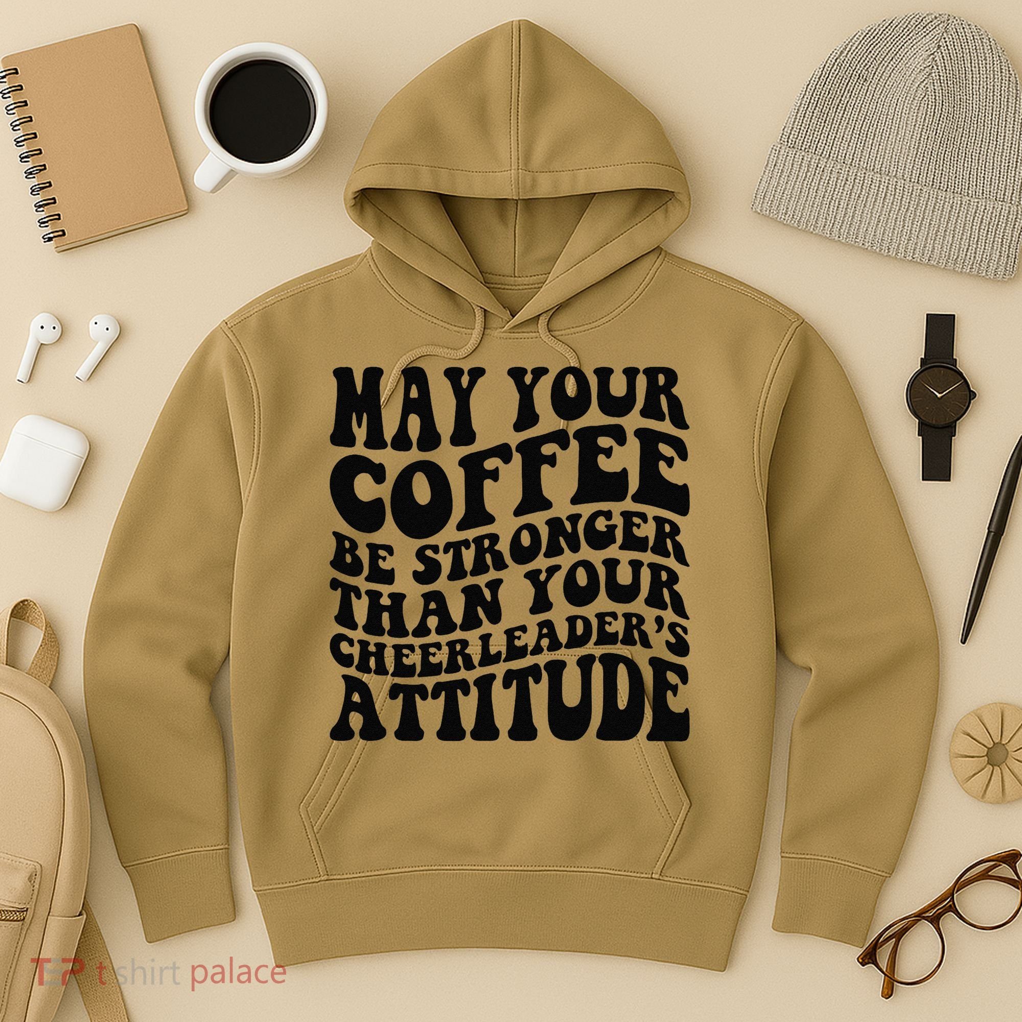 Funny Cheer Mom Coffee Saying Cheerleading Squad Mothers Day Hoodie