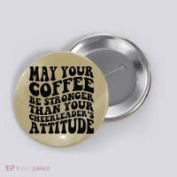 Funny Cheer Mom Coffee Saying Cheerleading Squad Mothers Day Button thumb 0