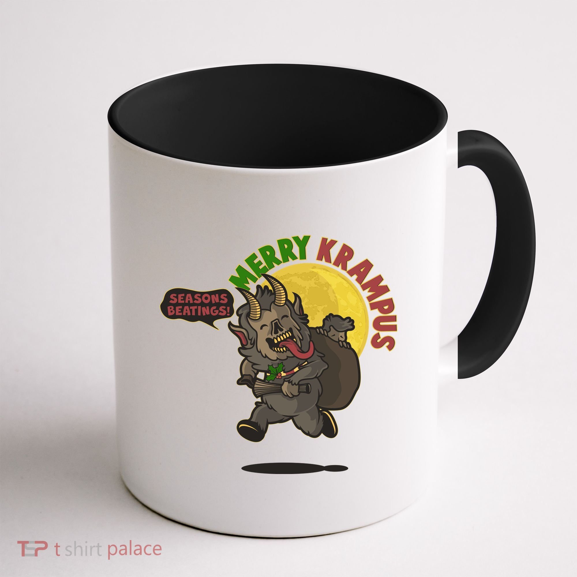 Funny Creepy Merry Krampus Seasons Beatings Coffee Mug