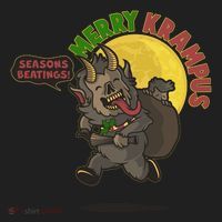 Funny Creepy Merry Krampus Seasons Beatings Golf Towel thumb 3