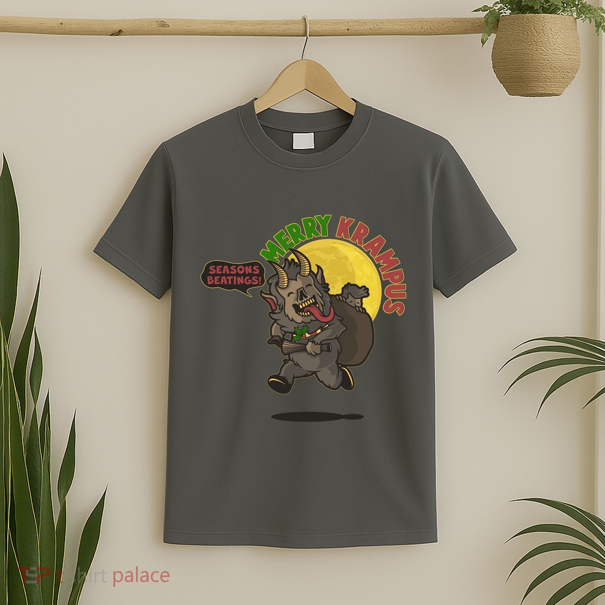 Funny Creepy Merry Krampus Seasons Beatings T-Shirt