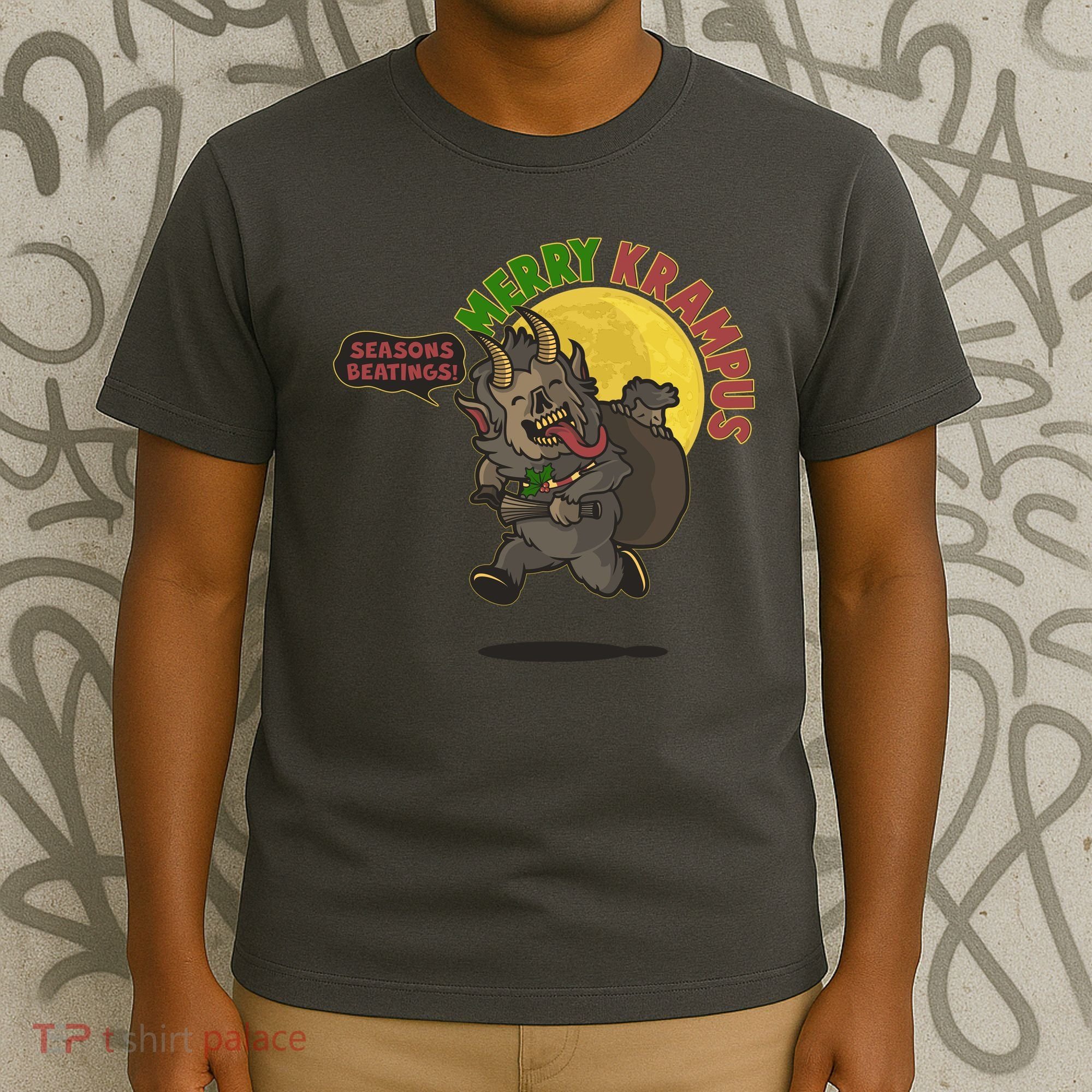 Funny Creepy Merry Krampus Seasons Beatings T-Shirt