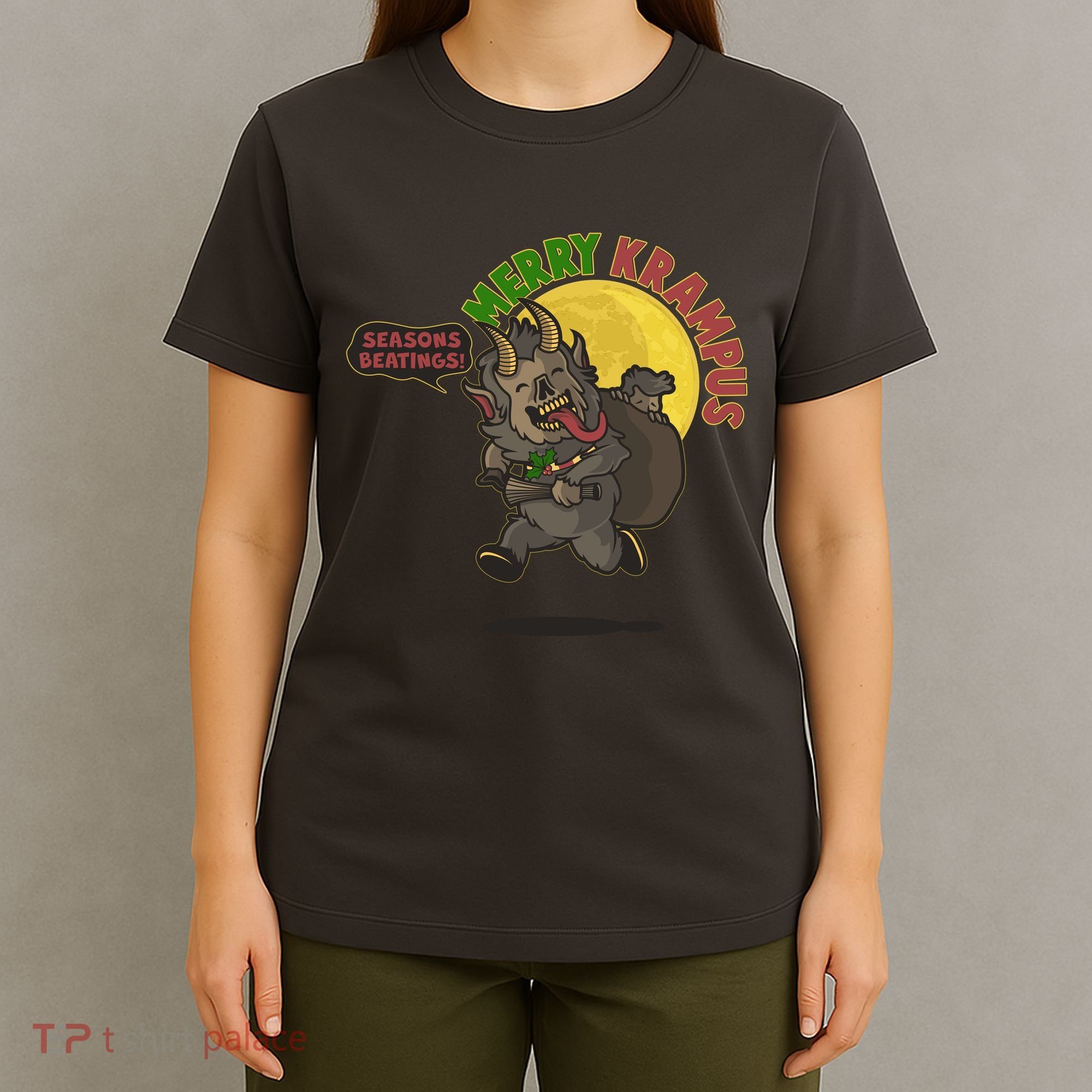 Funny Creepy Merry Krampus Seasons Beatings T-Shirt