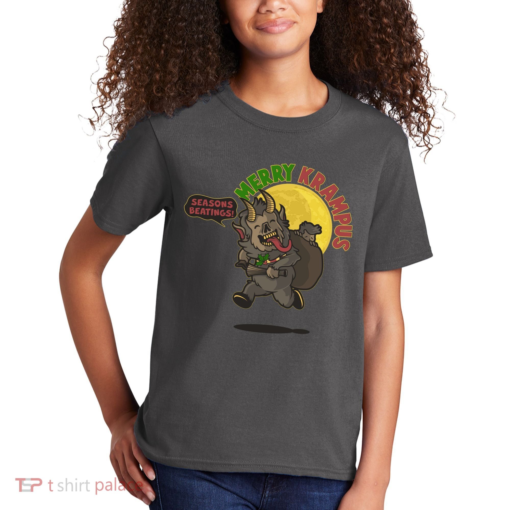 Funny Creepy Merry Krampus Seasons Beatings Kids T-Shirt