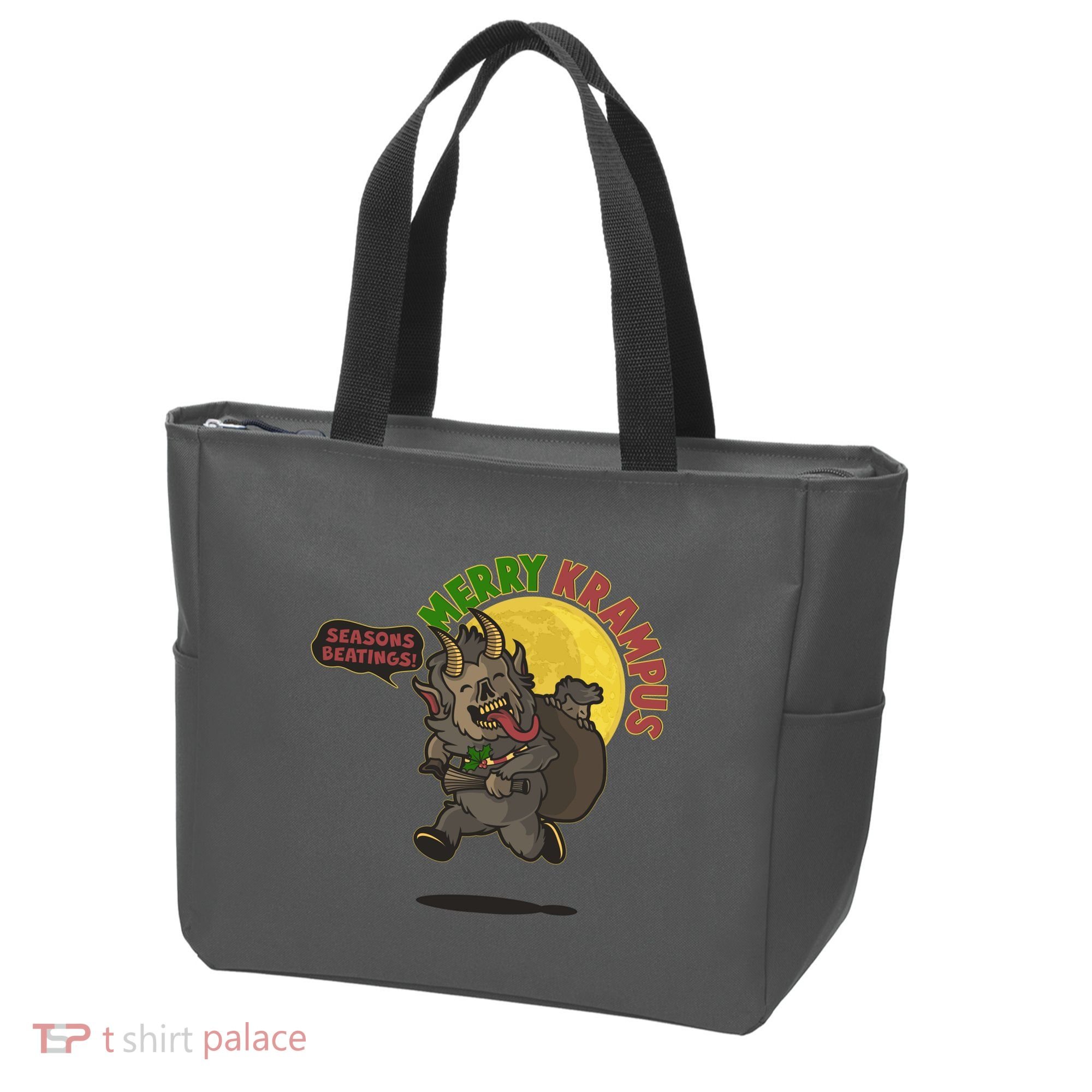Funny Creepy Merry Krampus Seasons Beatings Tote Bag