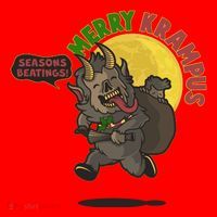 Funny Creepy Merry Krampus Seasons Beatings Santa Hat thumb 1