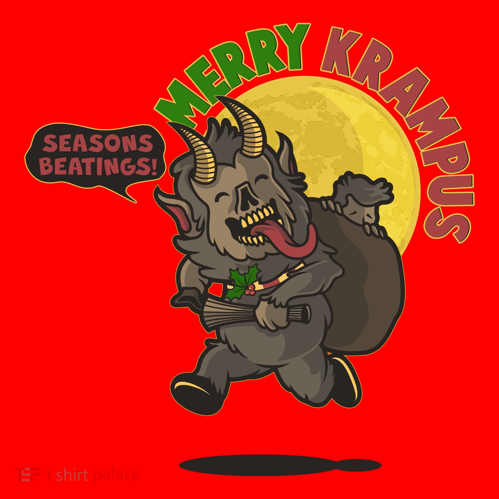 Funny Creepy Merry Krampus Seasons Beatings Santa Hat