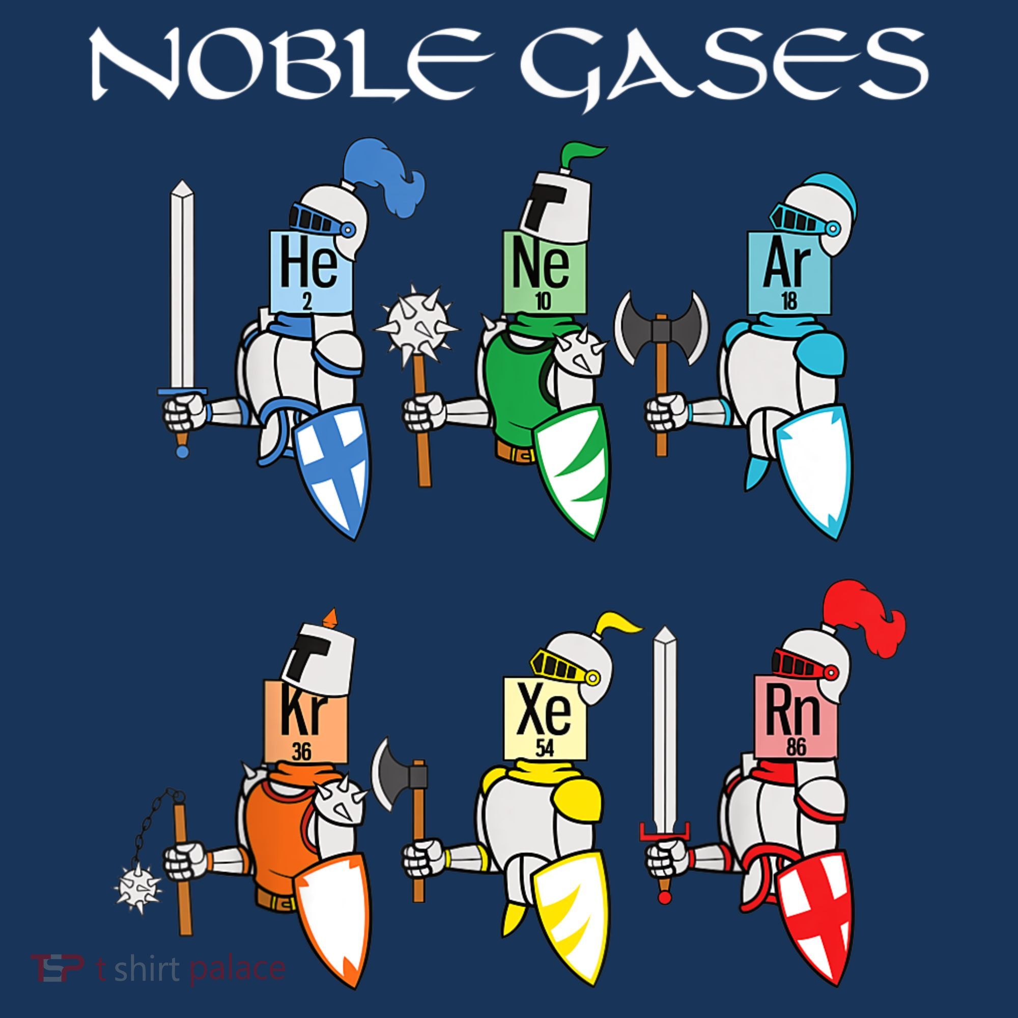 Funny Chemistry Medieval Science Noble Gases Knight Hoodie