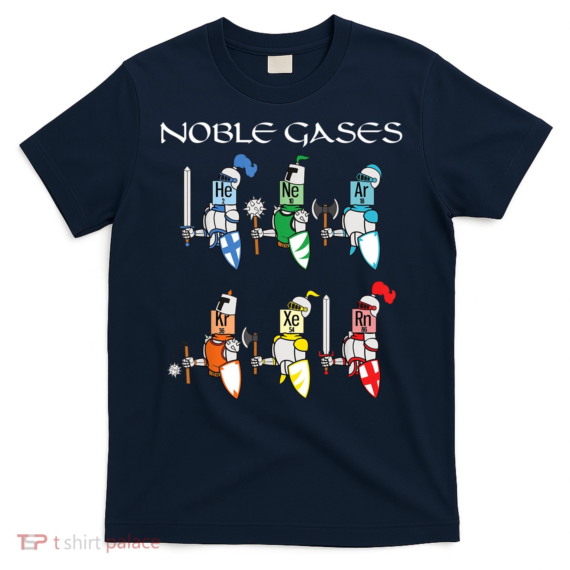 Funny Chemistry Medieval Science Noble Gases Knight T-Shirt