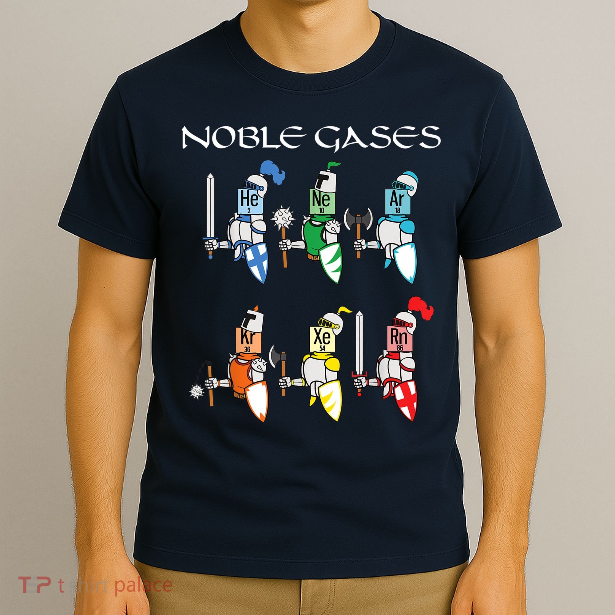 Funny Chemistry Medieval Science Noble Gases Knight T-Shirt