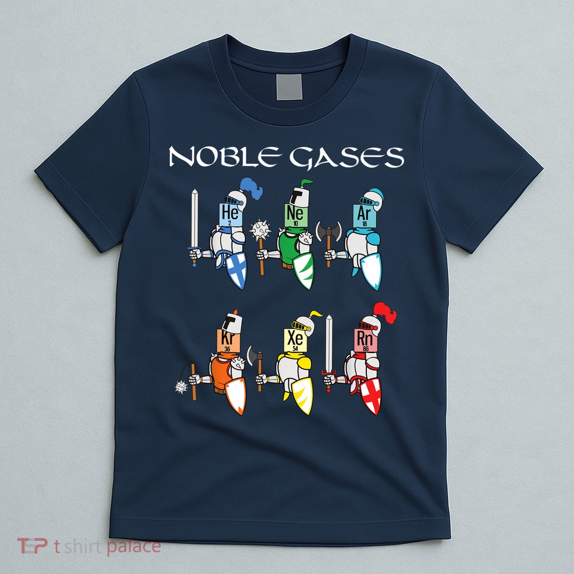 Funny Chemistry Medieval Science Noble Gases Knight T-Shirt