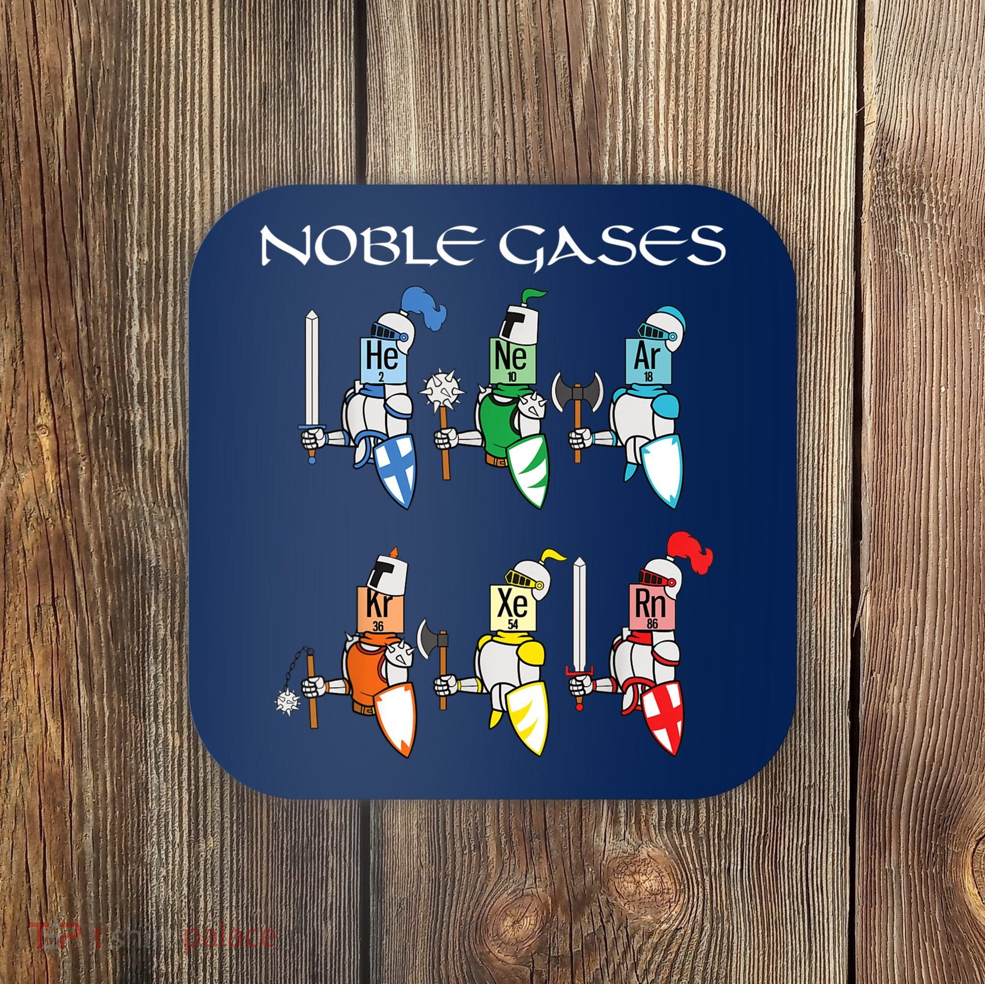 Funny Chemistry Medieval Science Noble Gases Knight Coaster