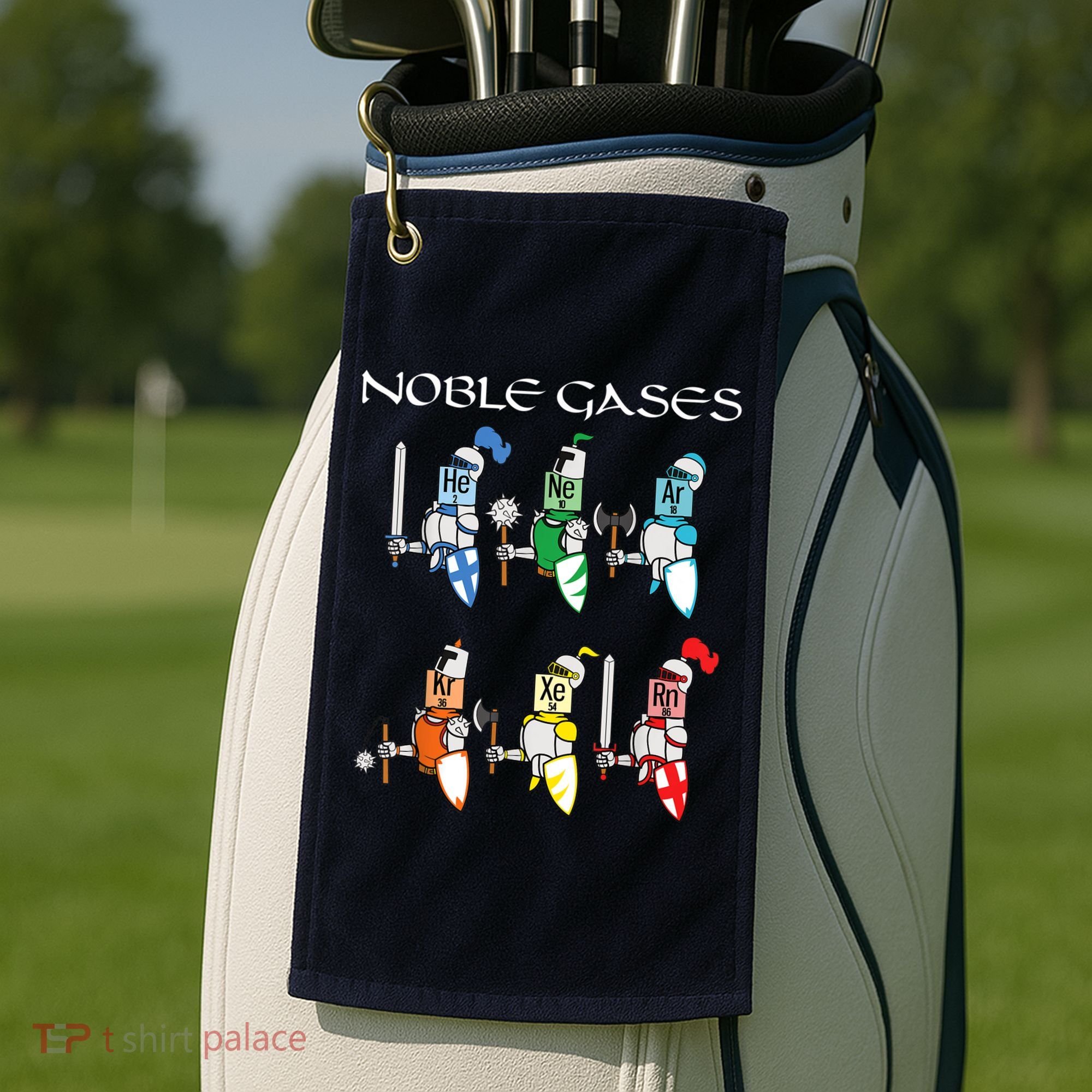 Funny Chemistry Medieval Science Noble Gases Knight Golf Towel