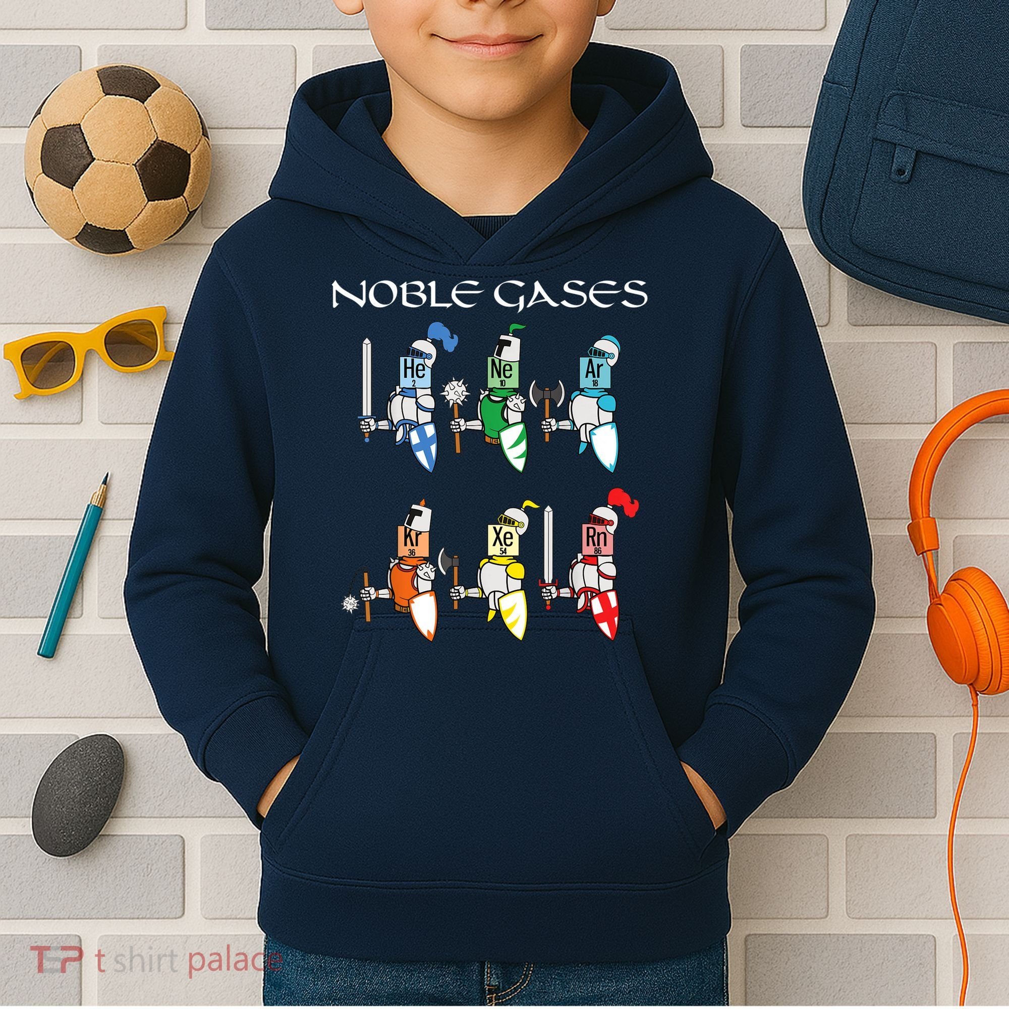 Funny Chemistry Medieval Science Noble Gases Knight Kids Hoodie