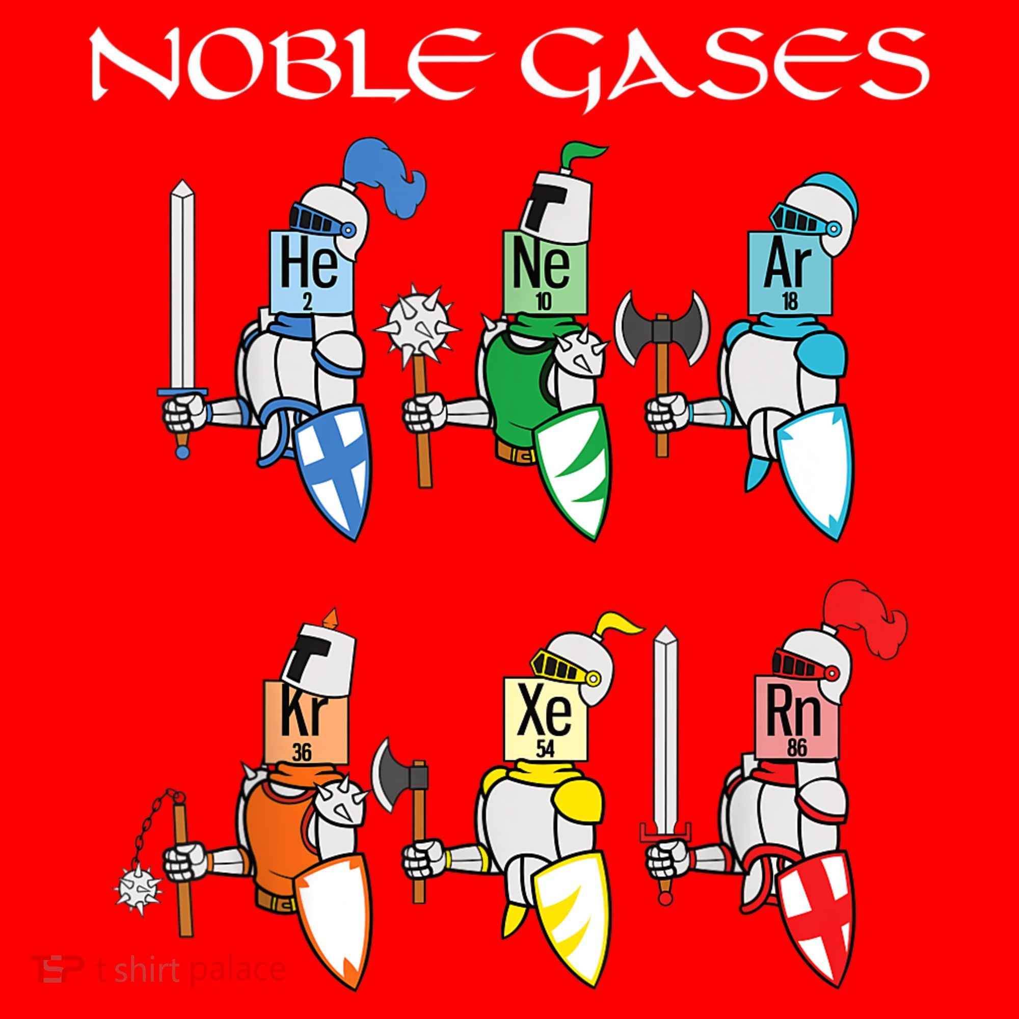 Funny Chemistry Medieval Science Noble Gases Knight Santa Hat