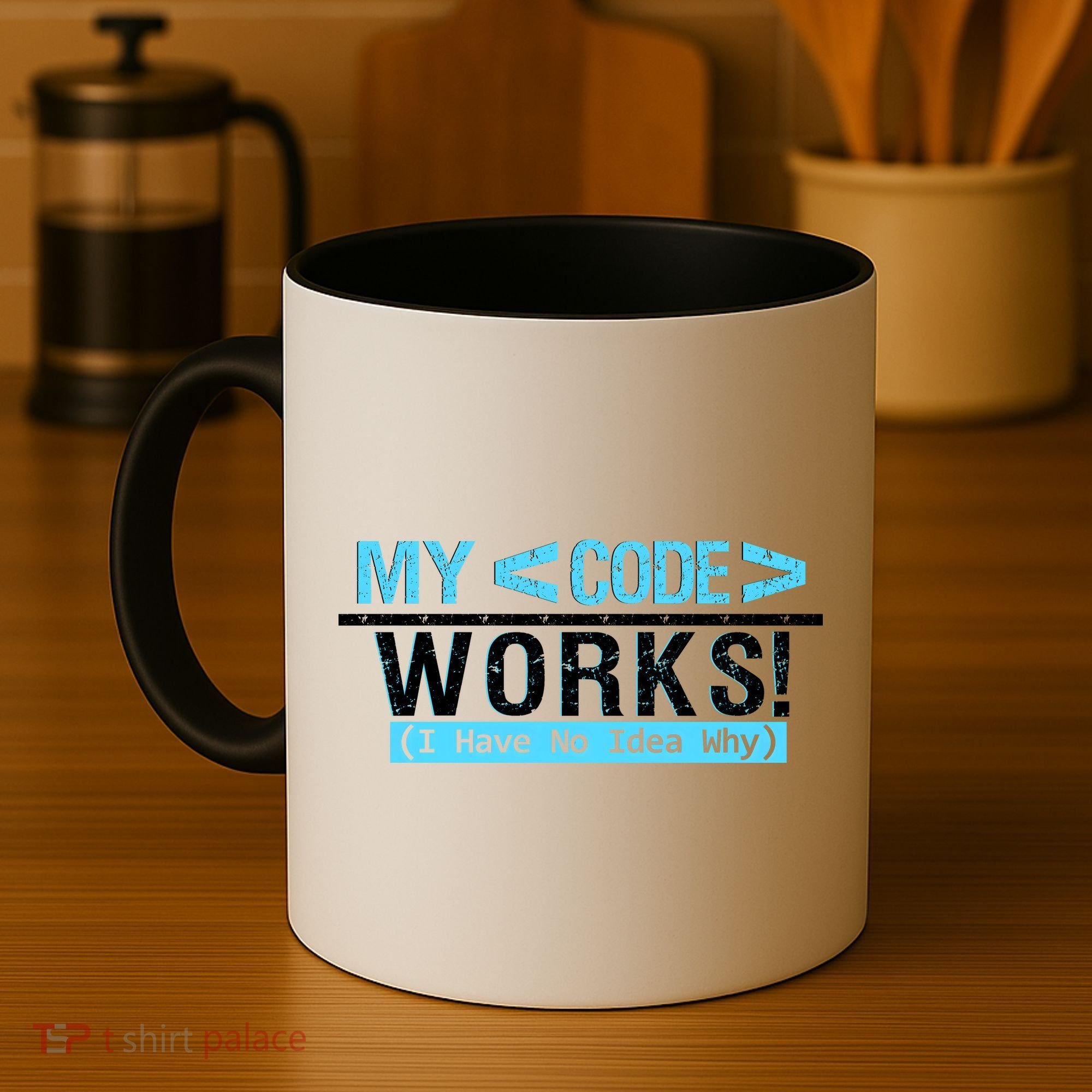 Funny Coder My Code Works I Have No Idea Why Coffee Mug