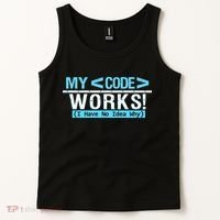 Funny Coder My Code Works I Have No Idea Why Tank Top thumb 2