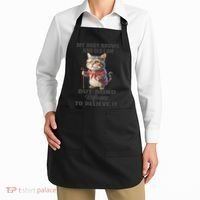 Funny Cat My Body Knows How Old I Am But Mind Refuses Apron thumb 2