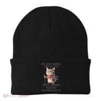 Funny Cat My Body Knows How Old I Am But Mind Refuses Beanie thumb 0