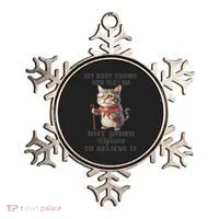 Funny Cat My Body Knows How Old I Am But Mind Refuses Ornament thumb 0