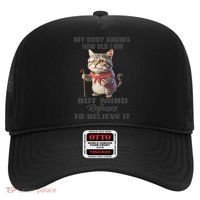 Funny Cat My Body Knows How Old I Am But Mind Refuses Hat thumb 0