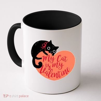 Funny Cute My Cat Is My Valentine Coffee Mug