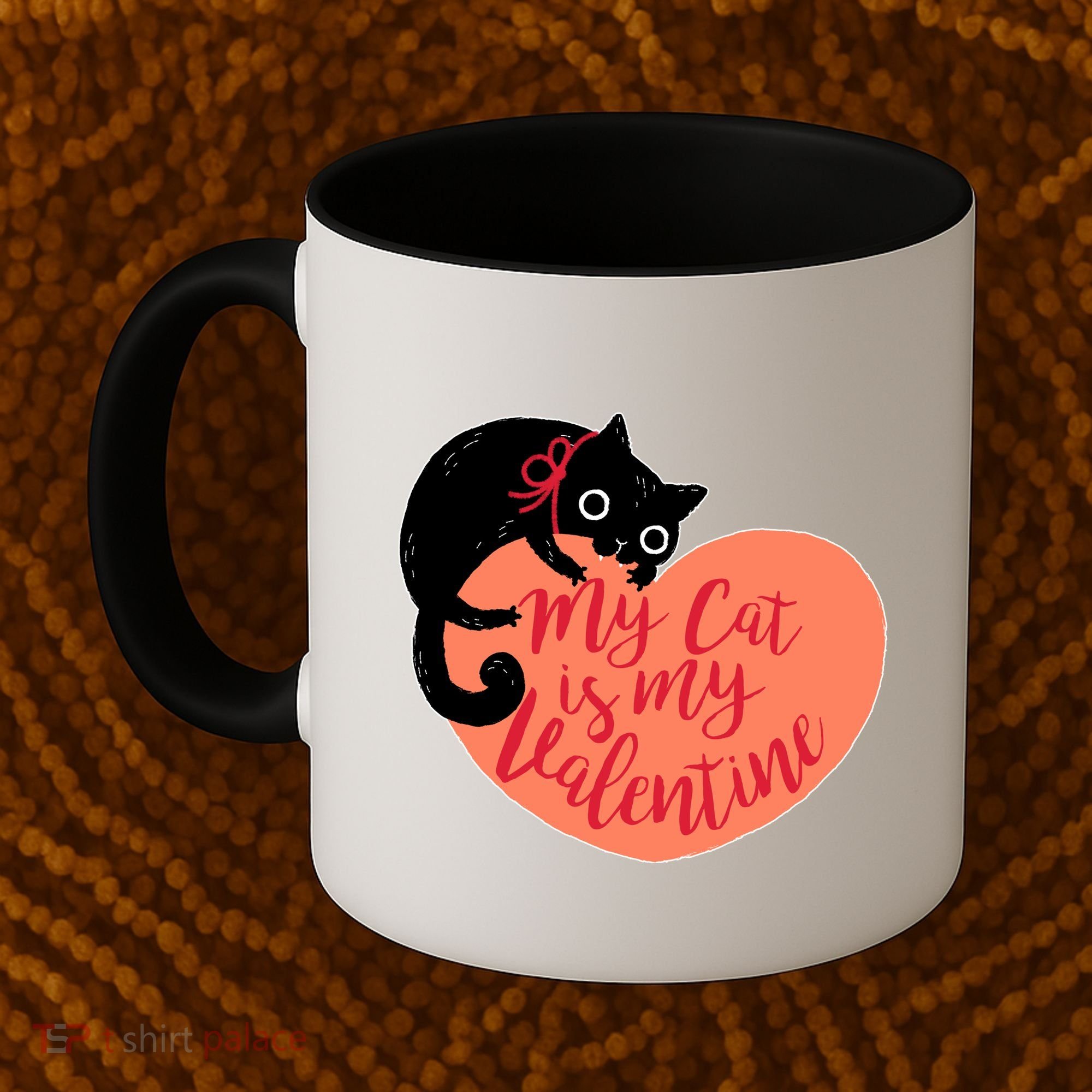 Funny Cute My Cat Is My Valentine Coffee Mug