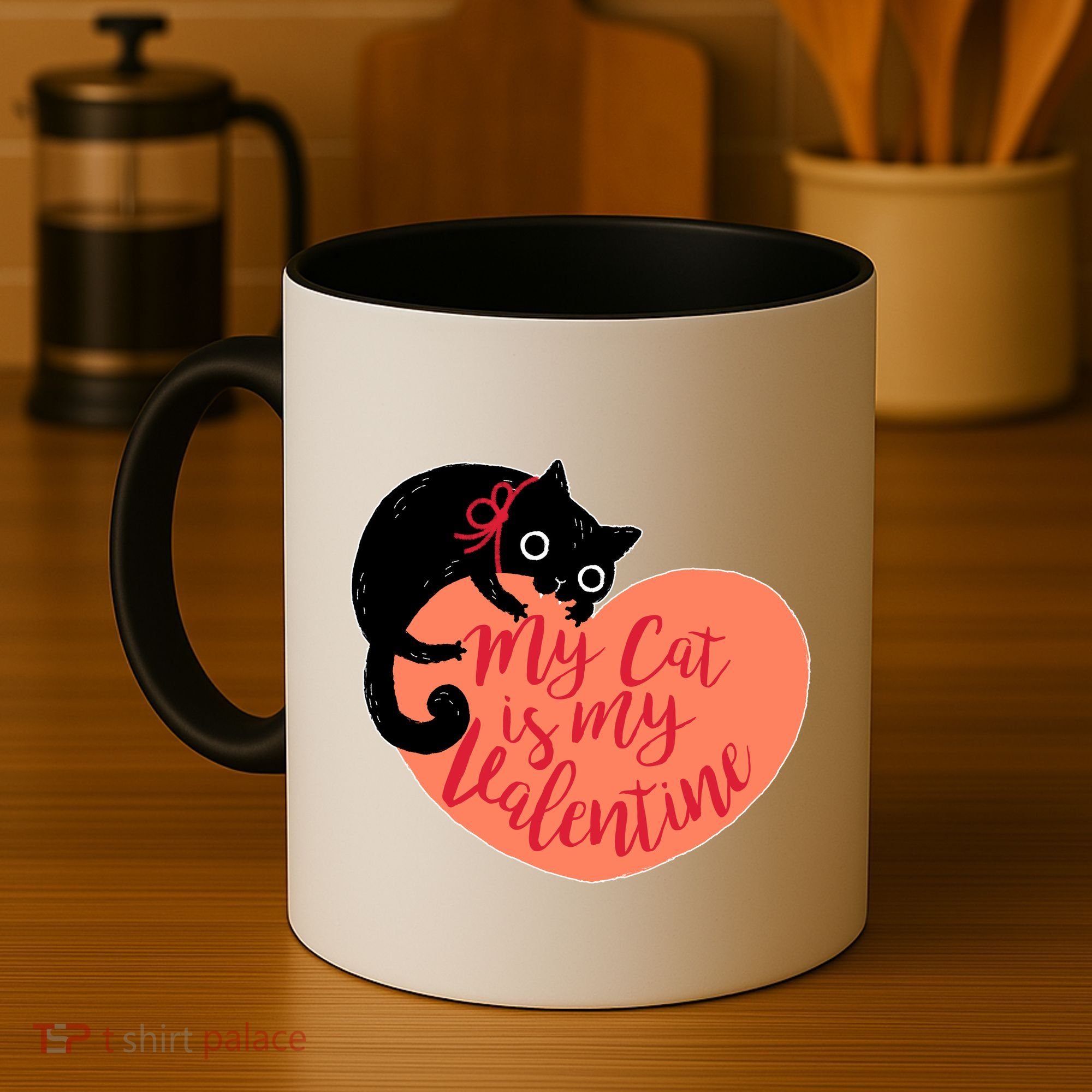 Funny Cute My Cat Is My Valentine Coffee Mug