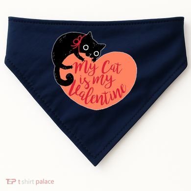 Funny Cute My Cat Is My Valentine USA-Made Doggie Bandana