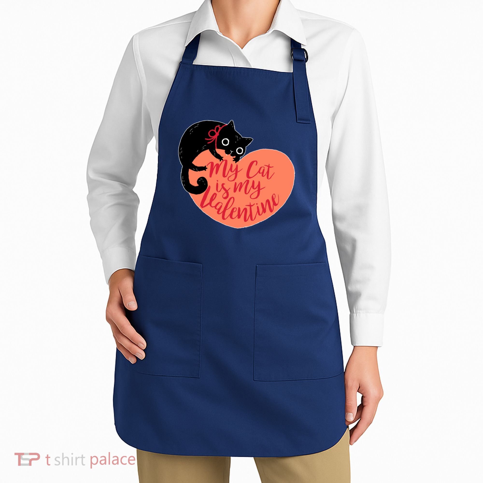 Funny Cute My Cat Is My Valentine Apron