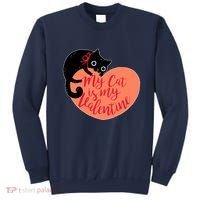 Funny Cute My Cat Is My Valentine Sweatshirt thumb 0