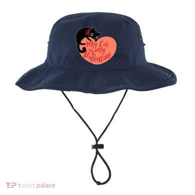 Funny Cute My Cat Is My Valentine Bucket Hat