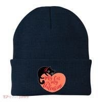 Funny Cute My Cat Is My Valentine Beanie thumb 0